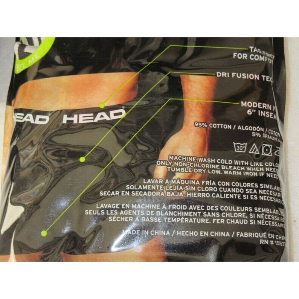Head Men's Cotton Essentials 5 Pack Boxer Briefs Solid Colors Tag Free NWT - Picture 5 of 5